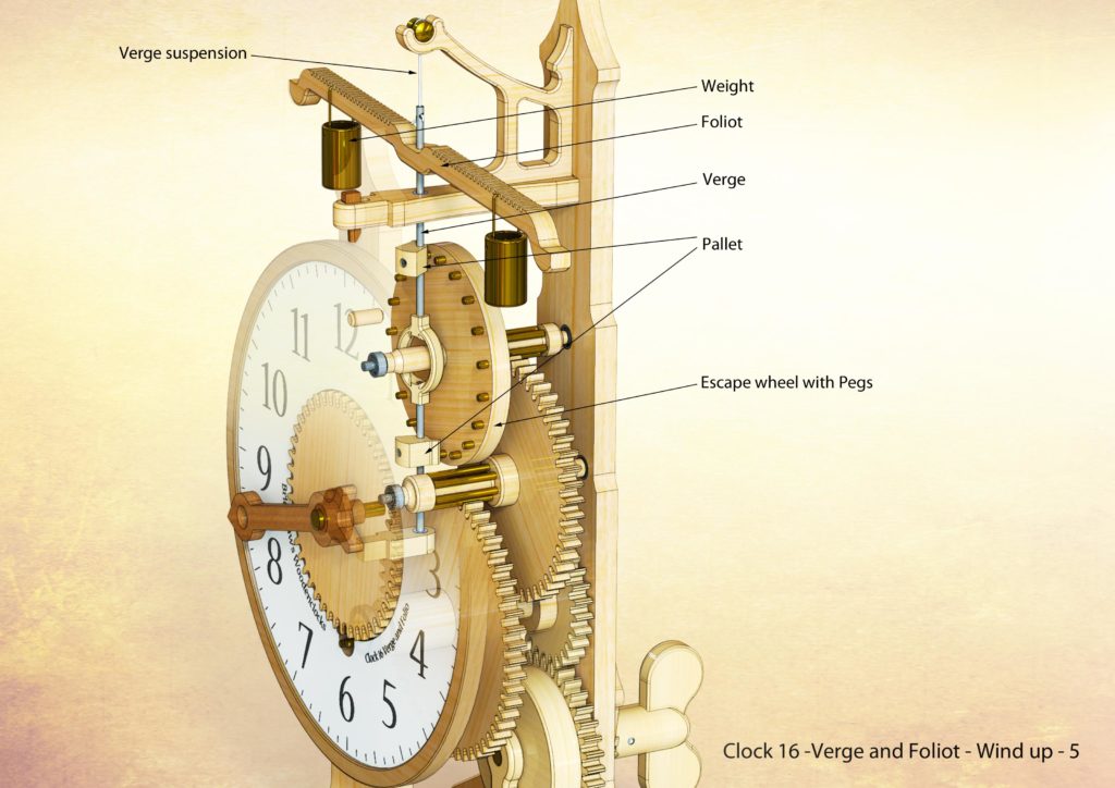 Clock 16 Verge and Foliot Style - Brian Law’s Woodenclocks