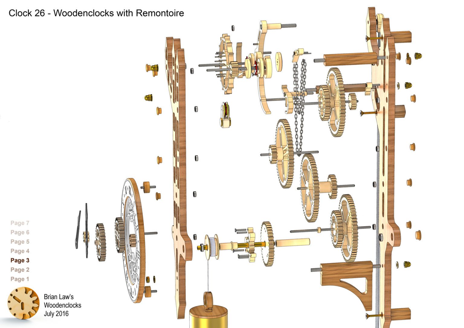 Clock 26 - Woodenclock - with Remontoire - Brian Law’s Woodenclocks