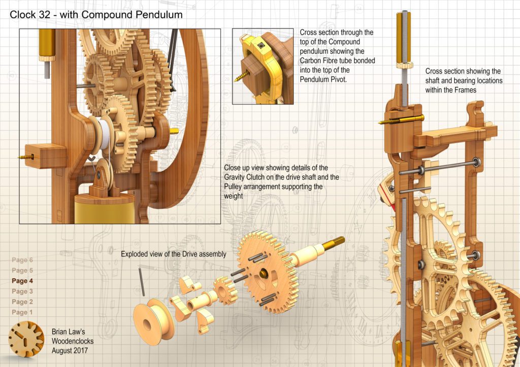 Clock 32 Compound Pendulum - Brian Law’s Woodenclocks